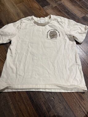 Cream Graphic Crewneck T-Shirt - Unbranded
